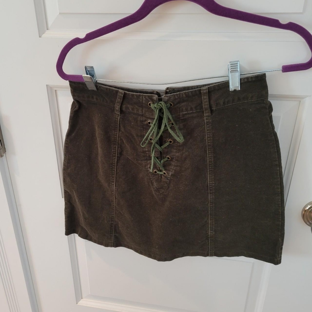 Green Corduroy Forever 21 Skirt